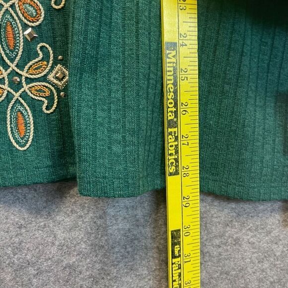 NWT Alfred Dunner Woman Top 3X Emerald Isle Green Center Medallion Embroidery - Picture 8 of 16